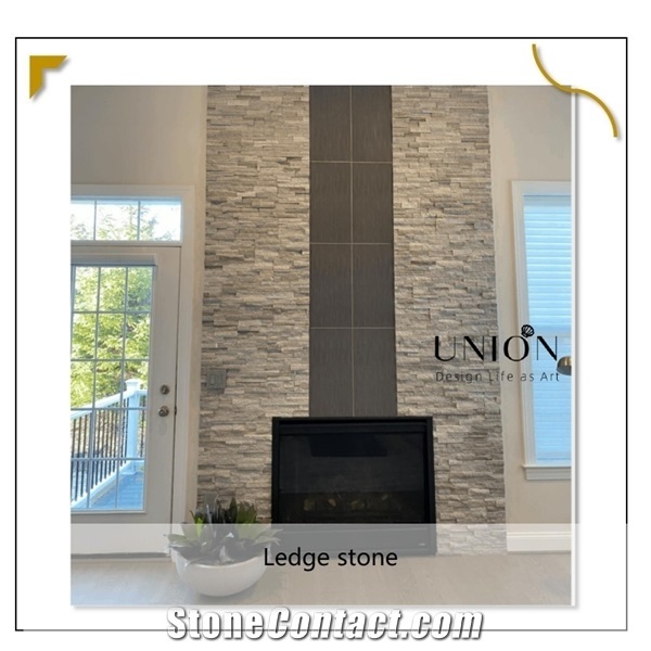 Gloden Vein Lines Quartzite Wall Cladding Stack Veneer