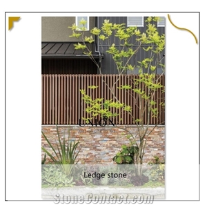 P14 Interlock Natural Beige Color Ledger Slate Panel Stone