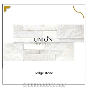 Pure White Quartize Glued Format Wall Stacked Stone Veneer