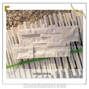Pure White Quartize Glued Format Wall Stacked Stone Veneer