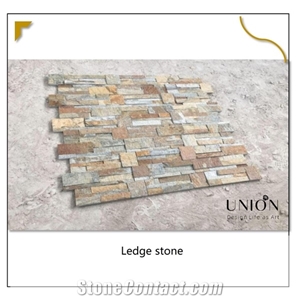 Rusty Quartzite Cultural Stacked Stone Interior Wall Panel Deco