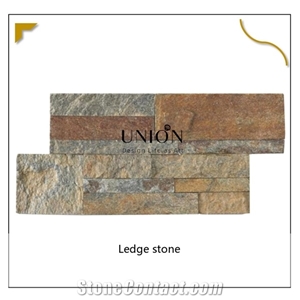Rusty Quartzite Cultural Stacked Stone Interior Wall Panel Deco