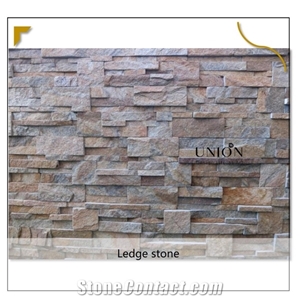 Rusty Quartzite Cultural Stacked Stone Interior Wall Panel Deco
