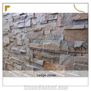Rusty Quartzite Cultural Stacked Stone Interior Wall Panel Deco