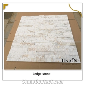 Sliver Snow Pure Color Ledge Stone Veneer for Backgroup Deco