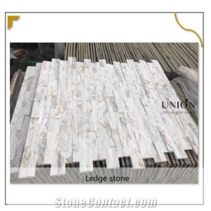 Sliver Snow Pure Color Ledge Stone Veneer for Backgroup Deco