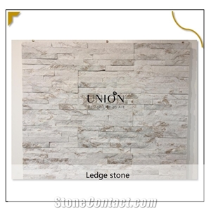 Sliver Snow Pure Color Ledge Stone Veneer for Backgroup Deco