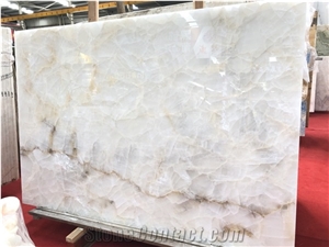 Luxury White Ice Onyx Slab For Home Walling