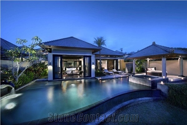 Black Limestone Anti Slip Swimming Pool Tile