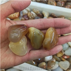 Crystal Gemstone Heart Folk Crafts Carved Agate Healing Stone