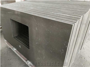 Engineered Grey Quartz Stone Kitchen Countertop
