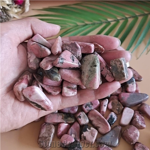 Peach Blossom Stone Crystallized Chips Tumble for Decoration