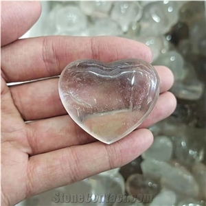 Quartz Crystal Heart Folk Crafts Polished Crystal Energy