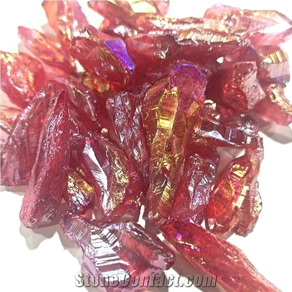 Quartz Red Aqua Aura Spirit Crystal Stone Points Of Sale