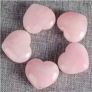 Rose Quartz Gemstone Crafts Heart Crystal Cute Healing