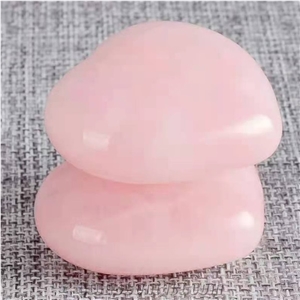 Rose Quartz Gemstone Crafts Heart Crystal Cute Healing