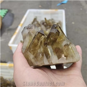 Smoky Citrine Crystal Cluster Druse Healing Decoration