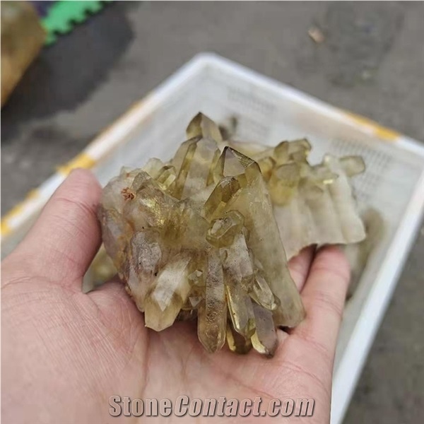 Smoky Citrine Crystal Cluster Druse Healing Decoration