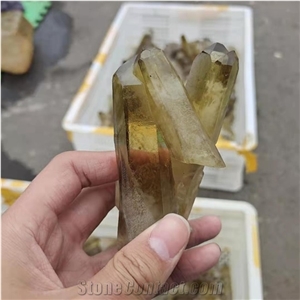 Smoky Citrine Crystal Cluster Druse Healing Decoration