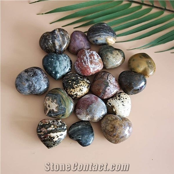Wholesale Natural Ocean Jasper Healing Heart for Gift