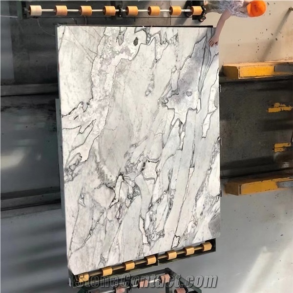 Luxuy White Marble with Silver Grain Royal Platinum Marble