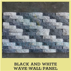 Ascdl003 Black and White Wave Wall Panel