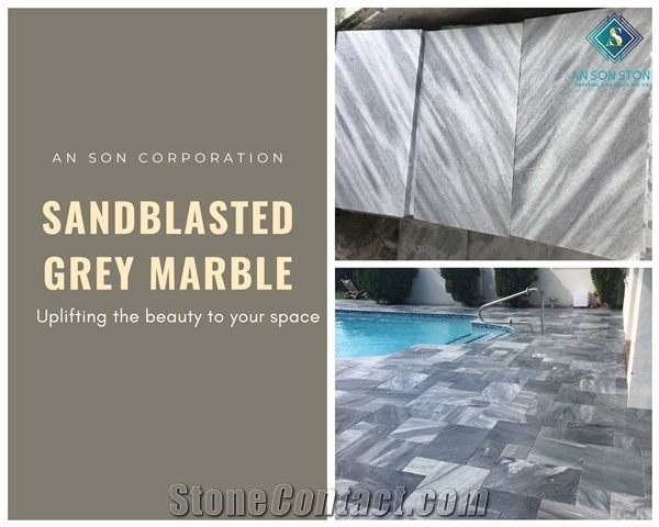 Hot Discount 30 Sandblasted Grey Marble Pool Coping,Pool Pavers