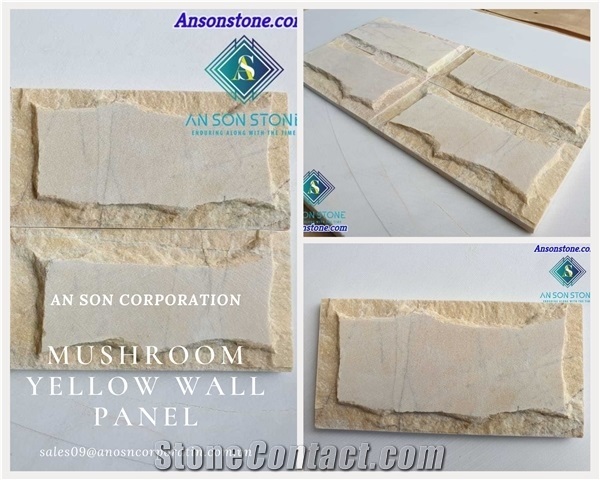Hot Wall Cladding Stone - Mushroom Yellow Wall Panel