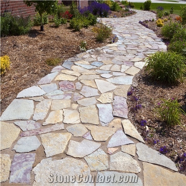 Yellow Garden Walkway Stone Natural Stone