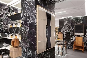 Luxury Italy Sintered Stone Slab Calacatta Black Marble