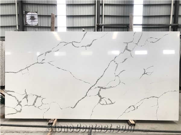 Marble Look Quartz Kitchen Top