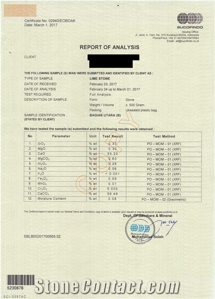 Uncoated Calcium Carbonate