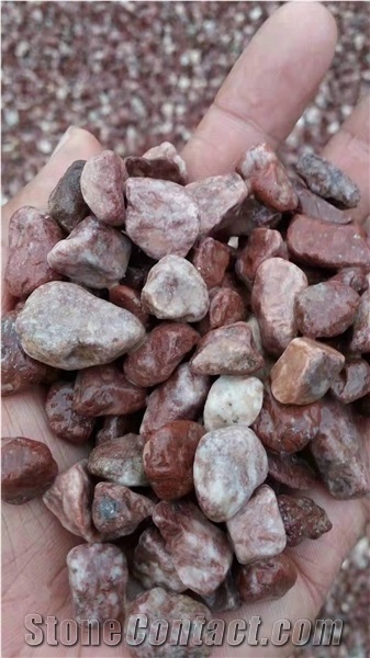 Red Granite Crushed and Tumbled Gravel Pebbles Hbc-06