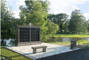 Blue Gray and Midnight Mist Granite Columbaria Niche