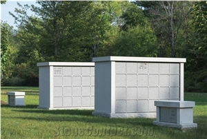Blue Gray and Midnight Mist Granite Columbaria Niche