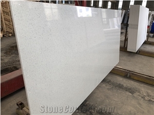 Sparkle White Mirrior Chips Shining Crystal Quartz Slab