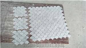 Carrrara White Marble Pearl Shell Shape Bathroom Mosaic Tile