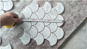 Carrrara White Marble Pearl Shell Shape Bathroom Mosaic Tile
