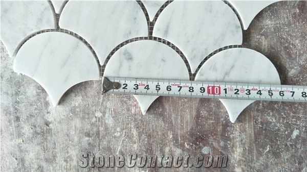 Carrrara White Marble Pearl Shell Shape Bathroom Mosaic Tile