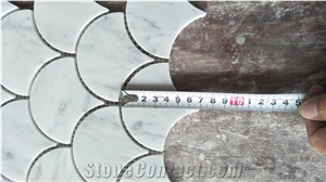 China Natural White Bianco Marble Mosaic Pattern Wall Tiles