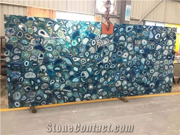 Beautiful Natural Blue Agate Slab for House Decoration