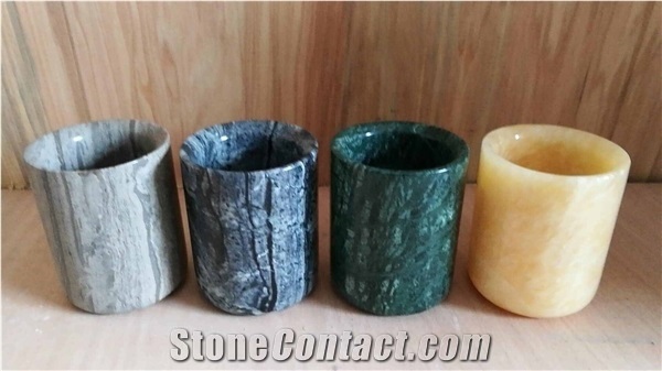 Customized Cararra White Marble Candle Jar, Stone Products