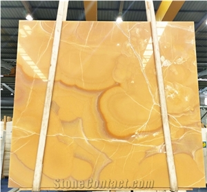 Elegant Orange Golden Onyx Polished Big Slabs Kitchen Tiles
