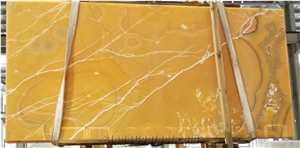 Elegant Orange Golden Onyx Polished Big Slabs Kitchen Tiles