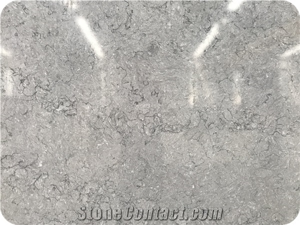 Grey Veins Artificial Stone Quartz Slabs for Kitchen