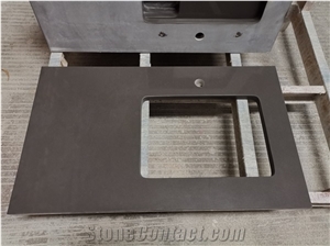 High Quality Gray Natural Stone Quartz Kitchen Countertop