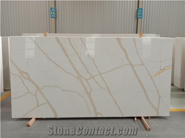 Kitchen Island Calacatta Gold Quartz Countertop