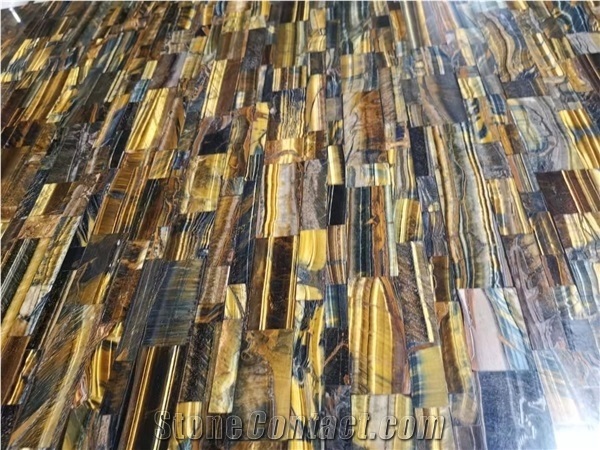 Luxury Tiger Yellow Semiprecious Stone Slab