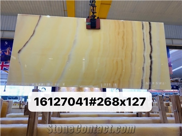 Peach Orange Onyx Slab and Tiles for Floor and Wall