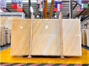 Peach Orange Onyx Slab and Tiles for Floor and Wall